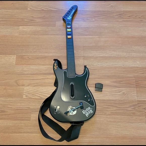 Sony Other - Ps2 Playstation Wireless Guitar Hero Kramer Striker Guitar With Dongle